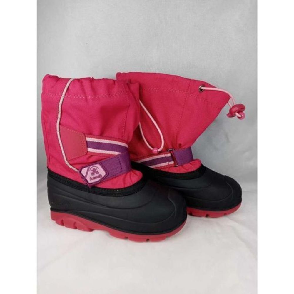 Kamik Snow Master Girls Size 10 Pink/Black Winter Snow Boots Great Pre Owned Con